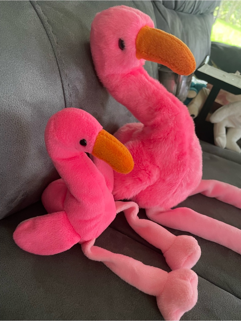 Ty Beanie Babies Pinky Flamingo Plush Stuffed Animals Lot of 2 (1998)